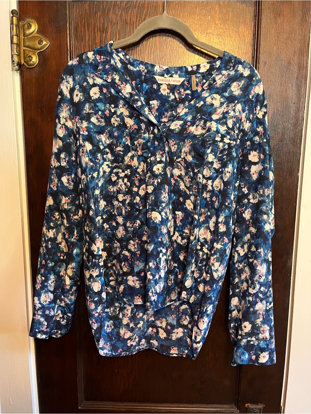 Rebecca Taylor size 4 blouse floral blue